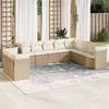 Image de Salon de jardin modulable Vidaxl 10 pieces beige resine tressee 10 personnes