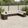 Image de Salon de jardin modulable Vidaxl resine tressee marron 10 pieces x 124 x 69 10 personnes