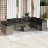 Image de Salon de jardin modulable VIDAXL rotin gris 11 pieces x 124 x 69 10 personnes