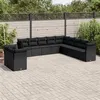 Image de Salon de jardin modulable Vidaxl resine tressee noir 11 pieces x 124 x 69 11 personnes