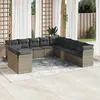 Image de Salon de jardin modulable Vidaxl resine tressee gris 11 pieces x 124 x 69 11 personnes