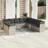Image de vidaXL Salon de Jardin avec Coussins 11 pcs, Canapés de Terrasse, Ensemble de Meubles de Patio, Mobilier d'Extérieur, Gris 3249721