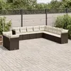 Image de Salon de jardin modulable Vidaxl resine tressee marron 11 pieces x 124 x 69 11 personnes