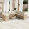 Image de Salon de jardin modulable Vidaxl resine tressee beige 12 pieces x 124 x 69 11 personnes