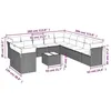 Image de Salon de jardin modulable Vidaxl rotin gris 12 pieces x 124 x 69 11 personnes