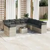 Image de Salon de jardin modulable Vidaxl resine tressee gris 12 pieces x 124 x 69