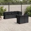 Image de Salon de jardin modulable Vidaxl resine tressee noir 7 pieces x 124 x 69 7 personnes
