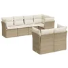 Image de Salon de jardin modulable Vidaxl resine tressee beige 7 pieces x 124 x 69 7 personnes