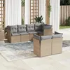 Image de vidaXL Salon de jardin avec coussins 7 pcs beige résine tressée 3249738