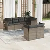 Image de Salon de jardin modulable VIDAXL resine tressee gris 7 pieces x 124 x 69 7 personnes