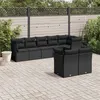 Image de Salon de jardin modulable Vidaxl resine tressee noir 8 pieces x 124 x 69 8 personnes