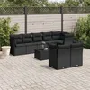 Image de Salon de jardin modulable Vidaxl resine tressee noir 9 pieces x 124 x 69 8 personnes