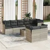 Image de vidaXL Salon de Jardin avec Coussins 9 pcs, Canapés de Terrasse, Ensemble de Meubles de Patio, Mobilier d'Extérieur, Gris 3249761