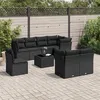 Image de vidaXL 9-delige Loungeset met kussens poly rattan zwart3249774