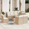 Image de Salon de jardin modulable vidaxl rotin 9 pieces beige 62 x 124 x 69 cm 2 personnes