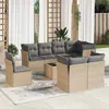Image de Salon de jardin modulable Vidaxl resine tressee beige 9 pieces x 124 x 69 8 personnes
