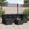 Image de vidaXL Salon de Jardin avec Coussins 7 pcs, Canapés de Terrasse, Ensemble de Meubles de Patio, Mobilier d'Extérieur, Noir 3249794