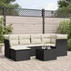 Image de vidaXL Salon de Jardin avec Coussins 7 pcs, Canapés de Terrasse, Ensemble de Meubles de Patio, Mobilier d'Extérieur, Noir 3249795