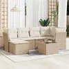Image de Salon de jardin modulable GENERIQUE resine tressee 7 pieces beige 55 x 55 x 37 cm 6 personnes