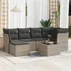 Image de Salon de jardin modulable Vidaxl resine tressee gris 7 pieces x 234 x 69 6 personnes