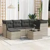 Image de vidaXL Salon de Jardin avec Coussins 7 pcs, Canapés de Terrasse, Ensemble de Meubles de Patio, Mobilier d'Extérieur, Gris 3249801