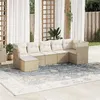 Image de Salon de jardin modulable Vidaxl rotin beige 7 pieces x 289 x 69 7 personnes