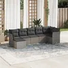 Image de vidaXL Salon de Jardin avec Coussins 7 pcs, Canapés de Terrasse, Ensemble de Meubles de Patio, Mobilier d'Extérieur, Gris 3249809