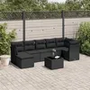Image de vidaXL 8-delige Loungeset met kussens poly rattan zwart3249814