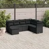 Image de Salon de jardin modulable Vidaxl resine tressee noir 7 pieces x 234 x 69 7 personnes
