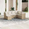 Image de Beige Vidaxl 7 personnes salon de jardin modulable 7 pieces resine tressee