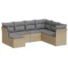 Image de Salon de jardin vidaXL avec coussins 7 pcs beige résine tressée