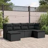 Image de 6 pieces Vidaxl resine tressee noir salon de jardin modulable 6 personnes