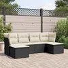Image de vidaXL Salon de Jardin avec Coussins 6 pcs, Canapés de Terrasse, Ensemble de Meubles de Patio, Mobilier d'Extérieur, Noir 3249845