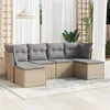 Image de vidaXL Salon de jardin avec coussins 6 pcs beige résine tressée 3249848