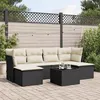 Image de Salon de jardin modulable VIDAXL rotin noir 7 pieces x 234 x 69 6 personnes