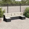 Image de vidaXL Salon de jardin 7 pcs avec coussins noir résine tressée 3249865