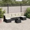 Image de vidaXL Salon de jardin 8 pcs avec coussins noir résine tressée 3249875