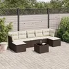 Image de Salon de jardin modulable vidaxl 8 pieces 7 personnes rotin 117 x 289 x 69 cm marron