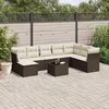 Image de Salon de jardin modulable vidaxl 8 personnes resine tressee marron 179 x 289 x 69 cm 9 pieces