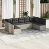 Image de vidaXL Salon de Jardin avec Coussins 9 pcs, Canapés avec Pieds Réglables, Ensemble de Meubles d'Extérieur Patio Terrasse, 3249911