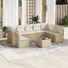 Image de Salon de jardin modulable vidaxl resine tressee beige 10 pieces 172 x 289 x 69 cm 9 personnes