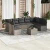 Image de Salon de jardin modulable Vidaxl resine tressee gris 10 pieces x 289 x 69 9 personnes