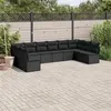Image de Salon de jardin modulable Vidaxl resine tressee noir 10 pieces x 69 10 personnes