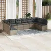 Image de vidaXL Salon de Jardin avec Coussins 10 pcs, Canapés avec Pieds Réglables, Ensemble de Meubles d'Extérieur Patio Terrasse, 3249929