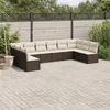 Image de Salon de jardin modulable Vidaxl resine tressee marron 10 pieces 10 personnes