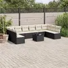 Image de Salon de jardin modulable Vidaxl 10 personnes 11 pieces noir 55.0 x 55 x 37 resine tressee