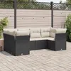 Image de vidaXL Salon de Jardin avec Coussins 6 pcs, Canapés de Terrasse, Ensemble de Meubles de Patio, Mobilier d'Extérieur, Noir 3249945
