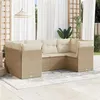 Image de Resine tressee Vidaxl 6 personnes 6 pieces beige salon de jardin modulable