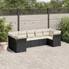 Image de vidaXL Salon de jardin 7 pcs avec coussins noir résine tressée 3249955