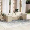 Image de vidaXL 7-delige Loungeset met kussens poly rattan beige3249957